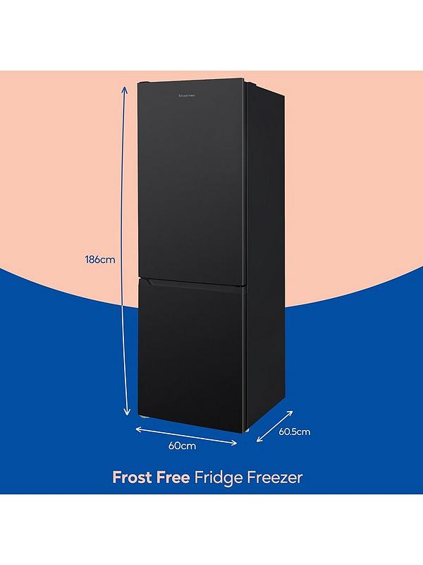 Russell Hobbs Black 60cm Wide 186cm High Freestanding Total No Frost Fridge Freezer - Image 2